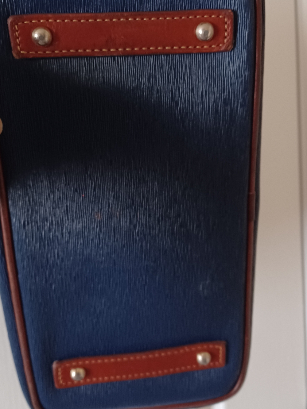 Dooney & Bourke Navy with Brown Leather Trim Shoulder Bag - Picture 11 of 15